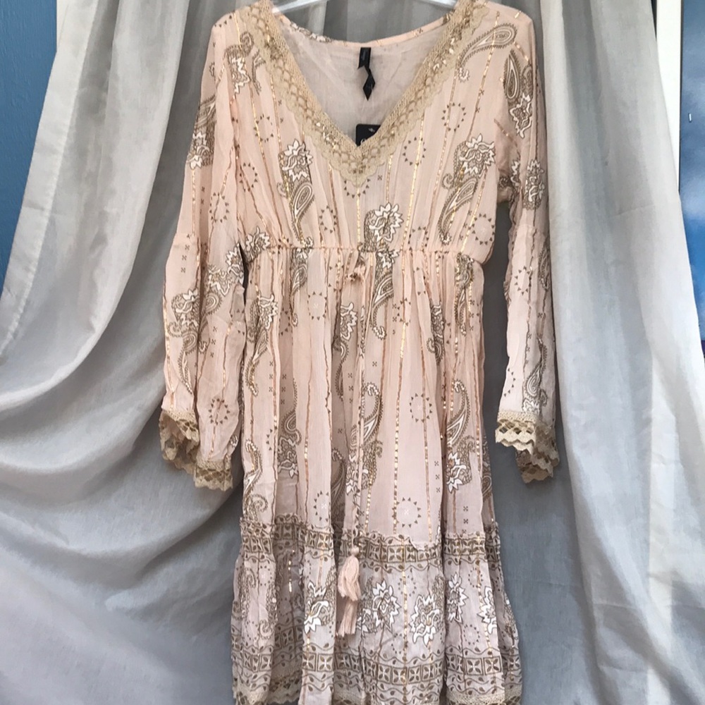ETC peach/gold dress
